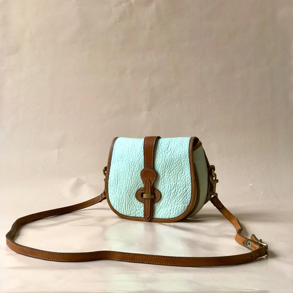 Dooney & Bourke White/Tan Leather Cross Body Bag
